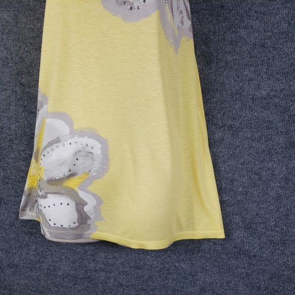 Inc International Concepts Yellow Grey Sleeveless Top With Embellishments - Picture 3 of 9